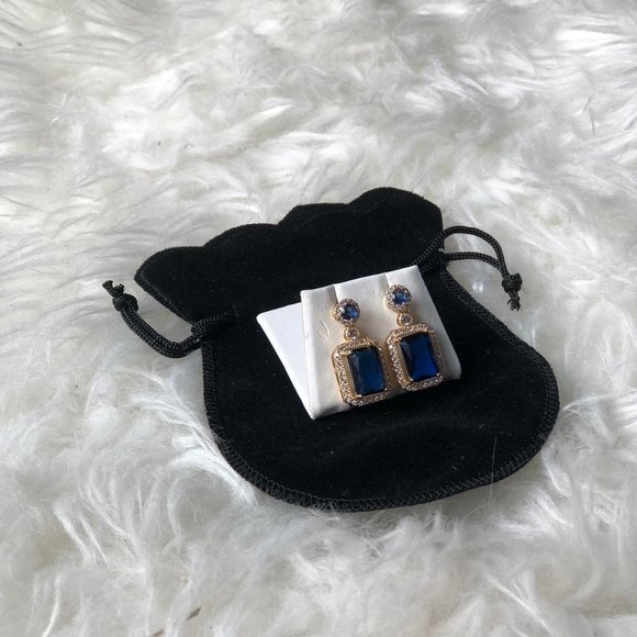 Sapphire Drop Earrings - Picture 8 of 8